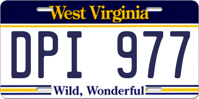WV license plate DPI977