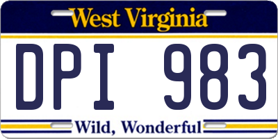 WV license plate DPI983