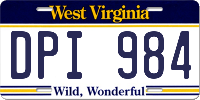 WV license plate DPI984