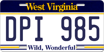 WV license plate DPI985