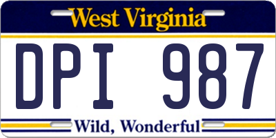WV license plate DPI987