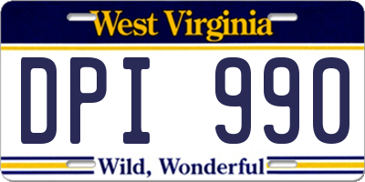 WV license plate DPI990