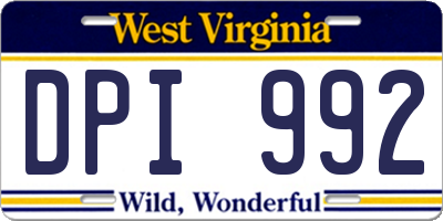 WV license plate DPI992