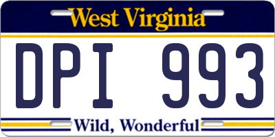 WV license plate DPI993