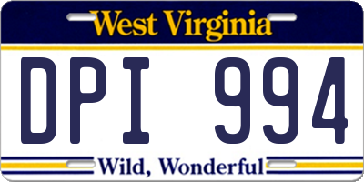 WV license plate DPI994