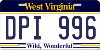 WV license plate DPI996