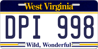 WV license plate DPI998