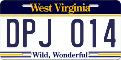 WV license plate DPJ014