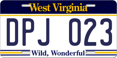 WV license plate DPJ023