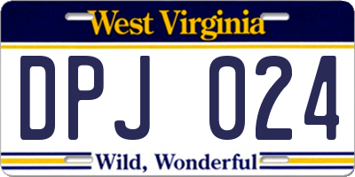 WV license plate DPJ024