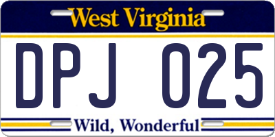 WV license plate DPJ025