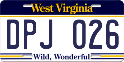 WV license plate DPJ026
