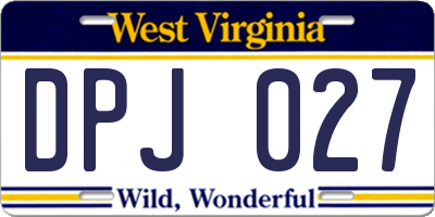 WV license plate DPJ027