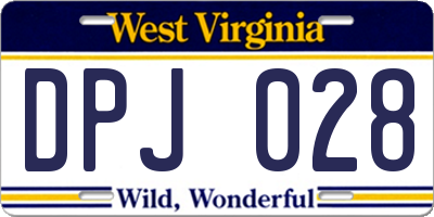 WV license plate DPJ028