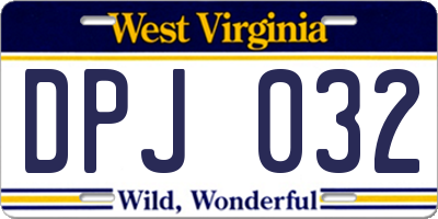 WV license plate DPJ032