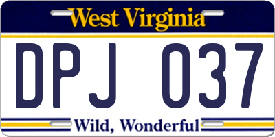 WV license plate DPJ037