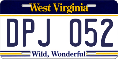 WV license plate DPJ052
