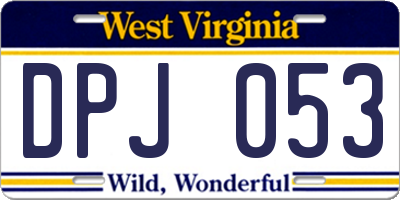 WV license plate DPJ053