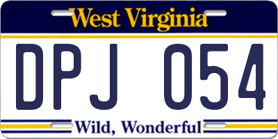 WV license plate DPJ054