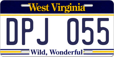 WV license plate DPJ055