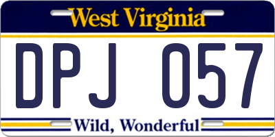 WV license plate DPJ057