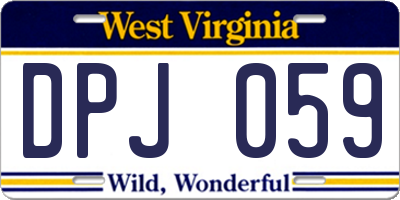 WV license plate DPJ059
