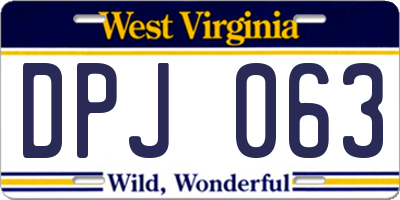 WV license plate DPJ063