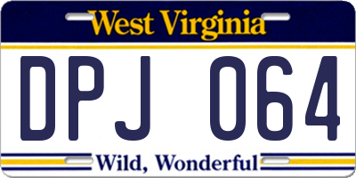 WV license plate DPJ064