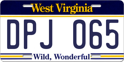 WV license plate DPJ065