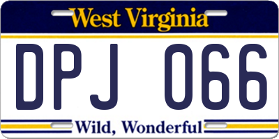 WV license plate DPJ066