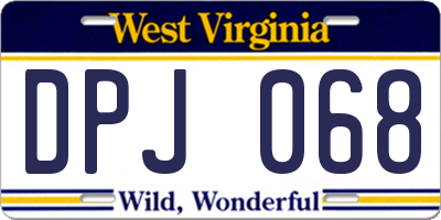 WV license plate DPJ068