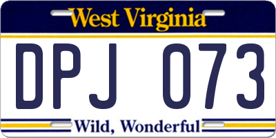 WV license plate DPJ073