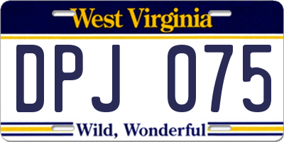 WV license plate DPJ075