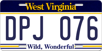 WV license plate DPJ076