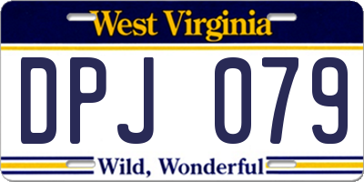 WV license plate DPJ079