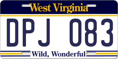 WV license plate DPJ083