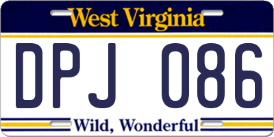 WV license plate DPJ086