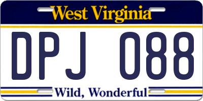 WV license plate DPJ088