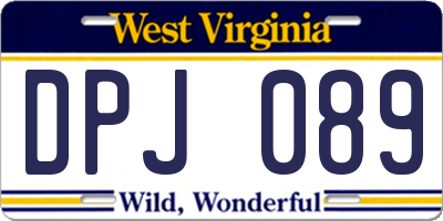 WV license plate DPJ089