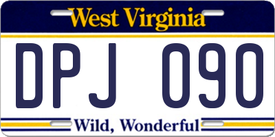 WV license plate DPJ090