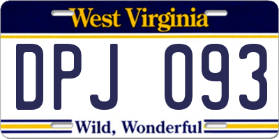 WV license plate DPJ093