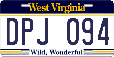 WV license plate DPJ094