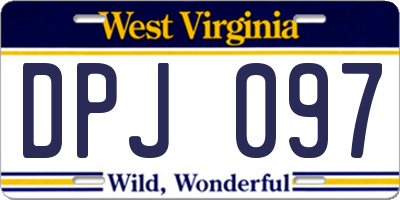 WV license plate DPJ097