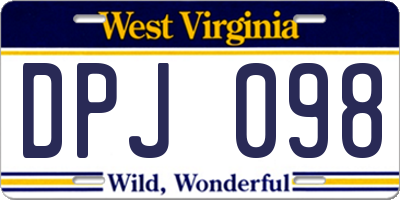 WV license plate DPJ098