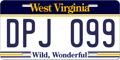 WV license plate DPJ099
