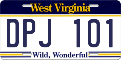 WV license plate DPJ101