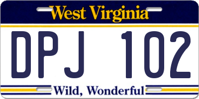 WV license plate DPJ102