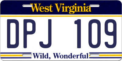 WV license plate DPJ109