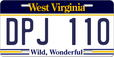 WV license plate DPJ110