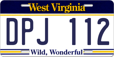 WV license plate DPJ112